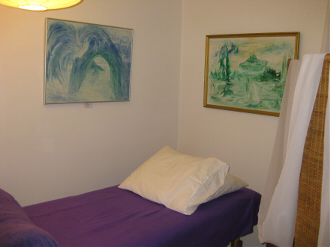 Behandlingsrum hos Amager Massage og Zoneterapi